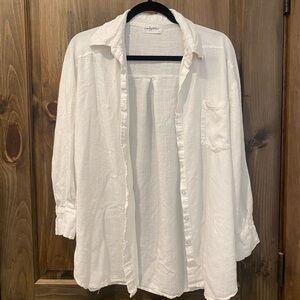 Carly Jean Los Angeles Cream Button-Up Shirt